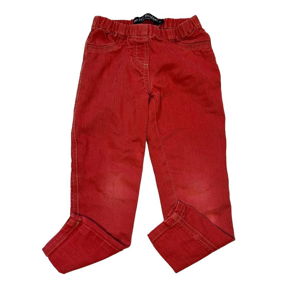 Mini Boden Red Denim Pants 4Y